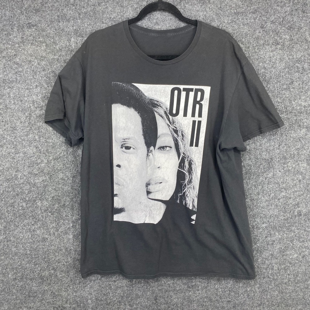 Jay-Z Beyonce OTR II Tour T-Shirt Black Double Sided Graphic Concert Tee XL
